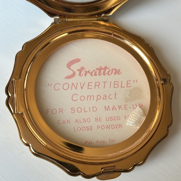 Vintage Marbled Jade Green Stratton England Empty Compact - Picture 5 of 13